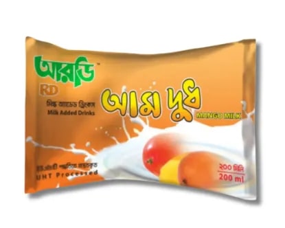 RD UHT Mango Milk 200ml (Poly Pack)